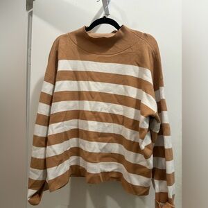 Maeve cowlneck sweater stripes